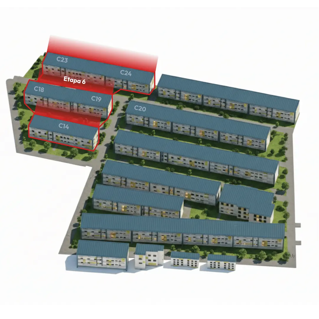 Etapa 6 evidențiată pe planul ansamblului
