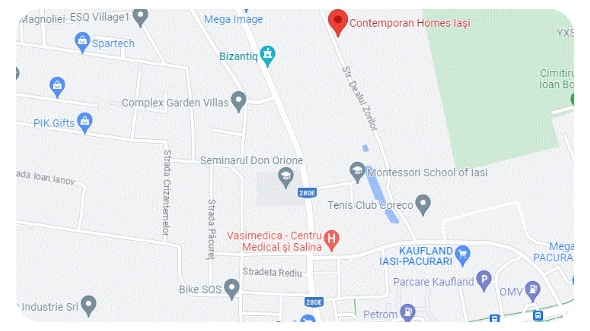 Spații verzi și alei în ansamblul Contemporan Homes
